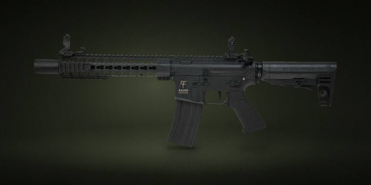 Foto de producto: Réplica AEG M4 Saigo Kenji Long Negra