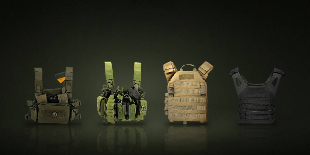 Productos: Chaleco Chest Rig Conquer Micro Chest Rig Ranger Green, Chaleco Chest Rig OEM M4 Standard Verde OD, Chaleco MPC Conquer Coyote Brown, Chaleco JPC Porta Placas OEM Negro
