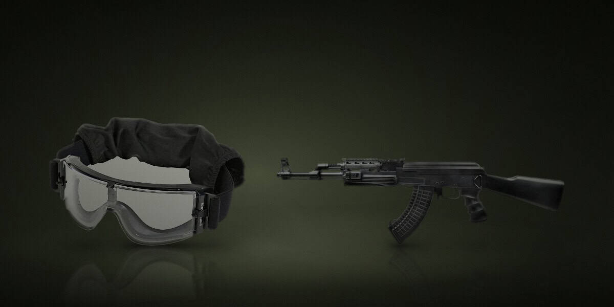 Productos: Gafas Pantalla Delta Tactics X8 Lentes Antivaho Negras, Réplica AEG AK47 Cyma Cm520 Negra