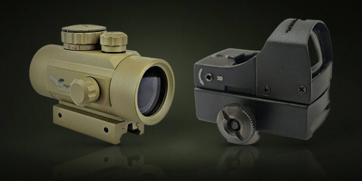 Productos: Mira Punto Rojo 1x40 JS Tactical JS-1X40GRD Tan, Mira Punto Rojo Mini JS Tactical JS-HD107 Negra