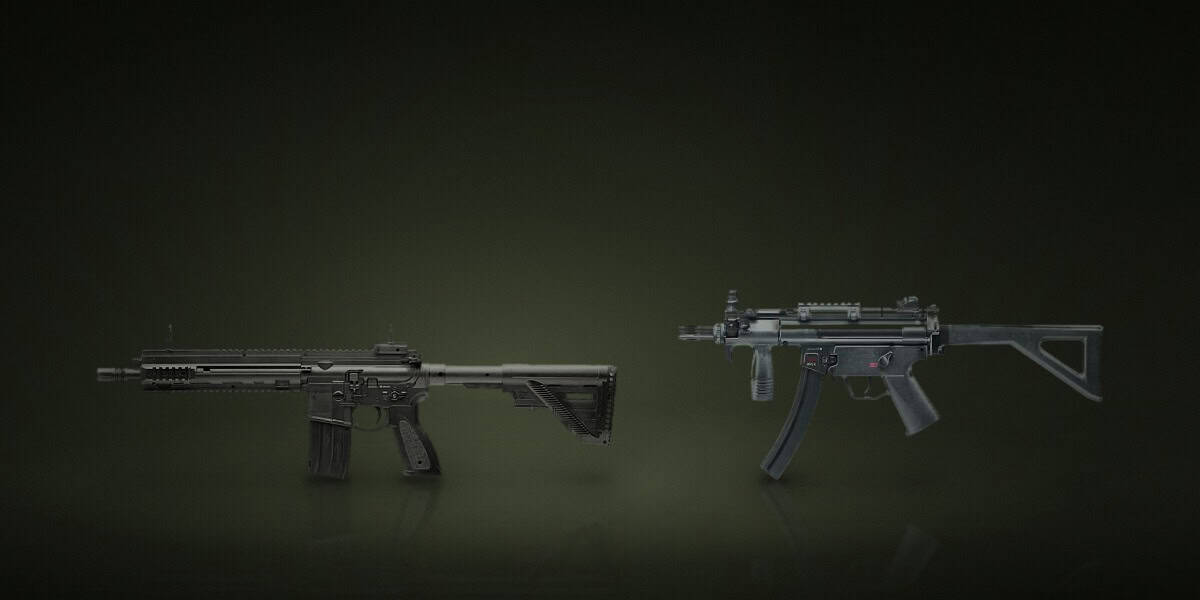 Productos: Réplica CO2 4.5mm Umarex H&K HK416 A5 Negra, Réplica CO2 4.5mm Subfusil Umarex Mp5k PDW Negra